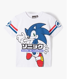 tee-shirt garcon a manches courtes imprime - sonic blanc tee-shirtsG104701_1