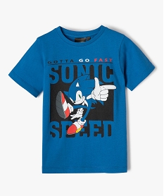 GEMO Tee-shirt garçon à manches courtes avec motif – Sonic Bleu