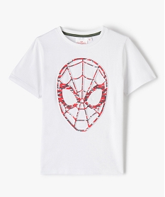 tee-shirt garcon a manches courtes motif en relief - spiderman blanc tee-shirtsG104901_1