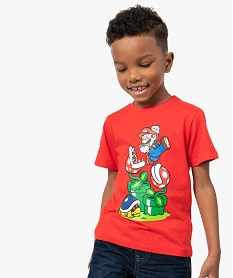 GEMO Tee-shirt garçon imprimé - Super Mario Rouge