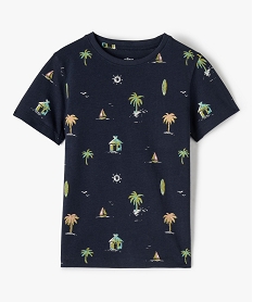 tee-shirt garcon imprime ocean a manches courtes bleuG105201_1