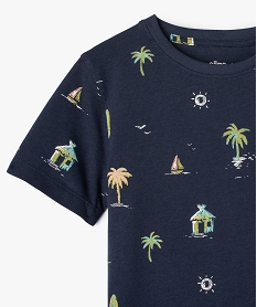 tee-shirt garcon imprime ocean a manches courtes bleuG105201_2