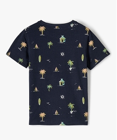 tee-shirt garcon imprime ocean a manches courtes bleuG105201_3