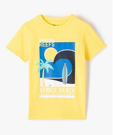 tee-shirt garcon a manches courtes imprime venice beach jauneG105501_2