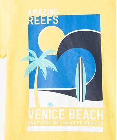 tee-shirt garcon a manches courtes imprime venice beach jauneG105501_3