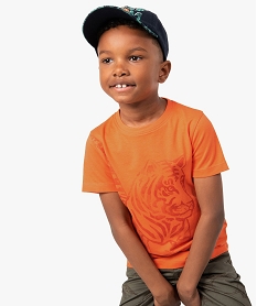 GEMO Tee-shirt garçon à manches courtes motif animal XXL Orange