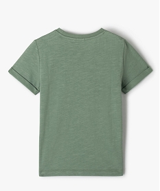 tee-shirt garcon a manches courtes a revers imprime dinosaures vertG106601_4
