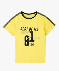 GEMO Tee-shirt garçon à manches courtes avec détail en maille résille Jaune