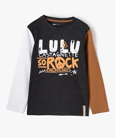 GEMO Tee-shirt garçon à manches longues imprimé - LuluCastagnette Gris