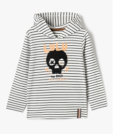 GEMO Tee-shirt garçon à manches longues et capuche - LuluCastagnette Imprimé