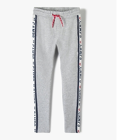 GEMO Pantalon de sport garçon chiné à larges bandes imprimés - Camps United Gris