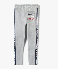 pantalon de sport garcon chine a larges bandes imprimes - camps united grisG108801_3