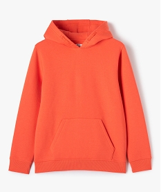 sweat molletonne a capuche garcon orange sweatsG109301_1