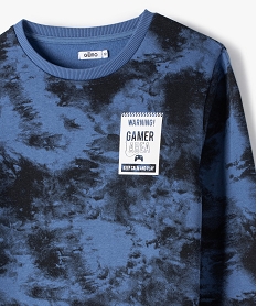 sweat garcon avec motif urbain bleu sweatsG110101_2