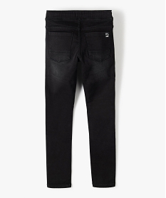 jean garcon slim extensible a taille elastiquee et jeu de surpiqures noir jeansG111601_4