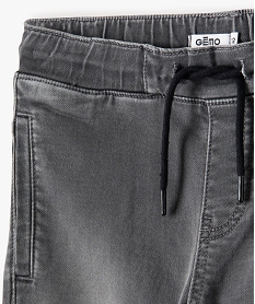 jean garcon slim extensible a taille elastiquee et jeu de surpiqures grisG111701_4