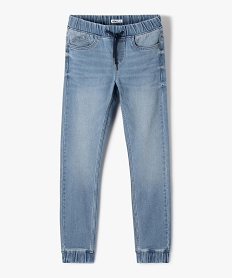 jean garcon coupe jogger en toile extensible gris jeansG111901_1