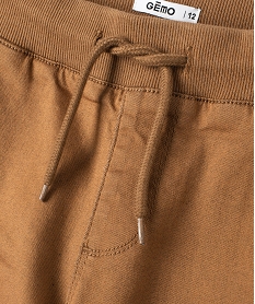 pantalon garcon en toile tres resistante brunG112501_2