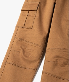 pantalon garcon en toile tres resistante brunG112501_3