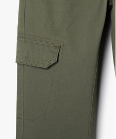 pantalon en toile coupe jogger garcon vert pantalonsG112601_3