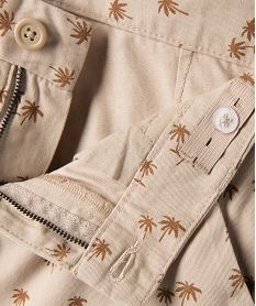 bermuda imprime coupe slim en toile de coton garcon beige shorts bermudas et pantacourtsG113001_2