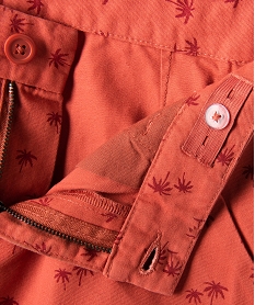bermuda imprime coupe slim en toile de coton garcon orange shorts bermudas et pantacourtsG113101_2