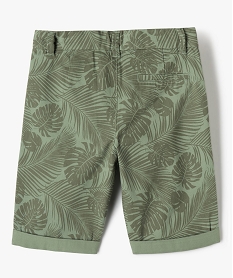 bermuda imprime coupe slim en toile de coton garcon vert shorts bermudas et pantacourtsG113201_3