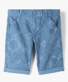 bermuda imprime coupe slim en toile de coton garcon bleu shorts bermudas et pantacourtsG113301_1