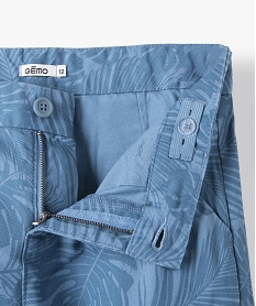 bermuda imprime coupe slim en toile de coton garcon bleu shorts bermudas et pantacourtsG113301_2