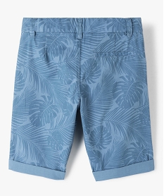 bermuda imprime coupe slim en toile de coton garcon bleu shorts bermudas et pantacourtsG113301_3