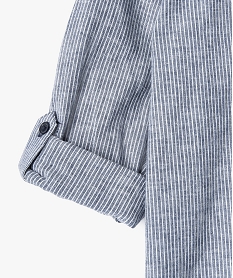 chemise garcon rayee a manches longues en lincoton imprimeG114401_2