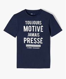 GEMO Tee-shirt garçon avec message humoristique Bleu