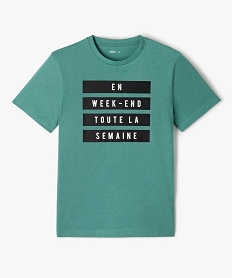 GEMO Tee-shirt garçon à manches courtes avec large motif vert standard