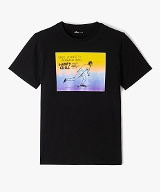 GEMO Tee-shirt garçon à manches courtes avec large motif noir standard