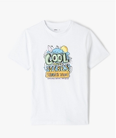 GEMO Tee-shirt garçon à manches courtes motif multicolore Blanc
