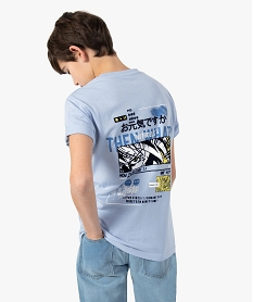 GEMO Tee-shirt garçon avec motif mangas bleu chine