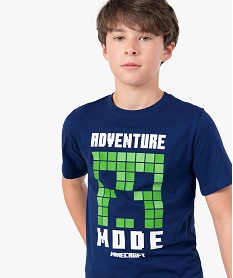 GEMO Tee-shirt garçon à manches courtes imprimé - Minecraft noir chine