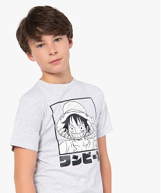 GEMO Tee-shirt garçon à manches courtes imprimé - One Piece Gris