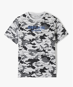 GEMO Tee-shirt garçon à manches courtes imprimé camouflage Gris