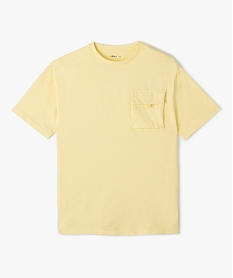 GEMO Tee-shirt garçon en coton flammé à manches courtes et poche poitrine jaune standard