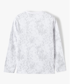 tee-shirt garcon a manches longues avec motif nature blancG122401_4