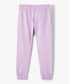 pantalon de jogging fille molletonne a couture avant et inscription violetG124301_4