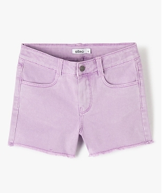 short en jean fille extensible au coloris unique violet shortsG125601_1
