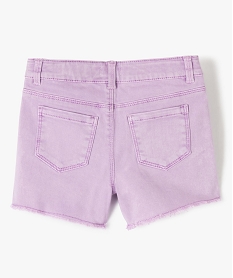 short en jean fille extensible au coloris unique violet shortsG125601_3