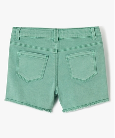 short en jean fille extensible au coloris unique vert shortsG125701_3