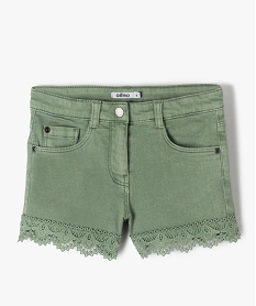 short fille avec bande de dentelle dans le bas vert shortsG125801_1