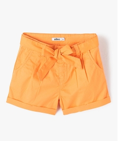 GEMO Short large en toile de coton fille Orange