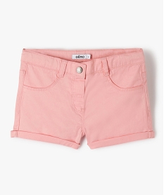 short en coton stretch avec revers fille rose shortsG126301_1