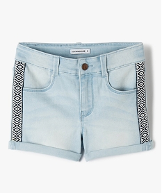 GEMO Short en jean fille avec rubans géométriques - LuluCastagnette Bleu