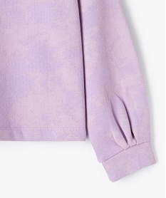 sweat fille court en molleton tie-and-dye violetG129201_3